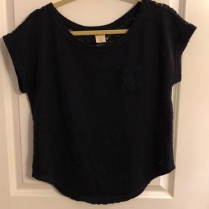 Crochet back knit top from Hollister